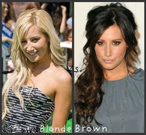 Ashley Tisdale Blonde Vs Brown Brunette To Blonde Before And After Blonde Vs Brunette