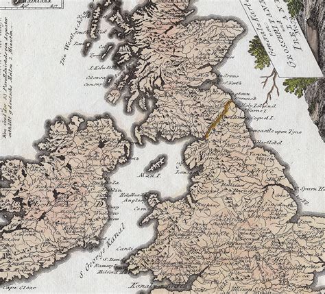 Circa 1800 Map Of Great Britain And Ireland By Joseph Von Reilly