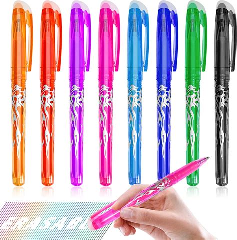 8 Pcs Erasable Gel Pens Erasable Ballpoint Pen 05mm Tip Rub Out Pens