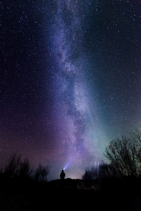 Silhouette Photography Of Person Under Starry Sky · Free Stock Photo