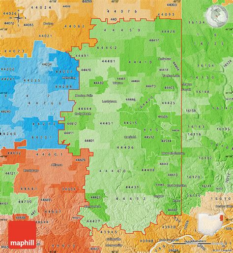 Political Shades Map Of Zip Codes Starting With 444