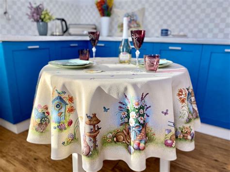 Easter Tablecloths Easter Textile Easter Tablecloth With Etsy