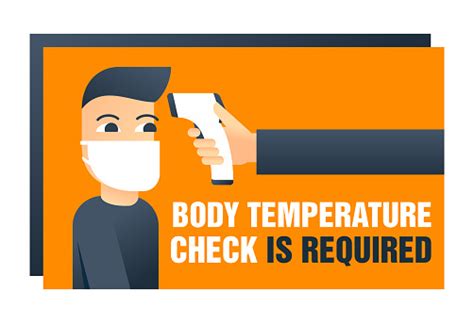 Body Temperature Check Warning Poster Stock Illustration Download