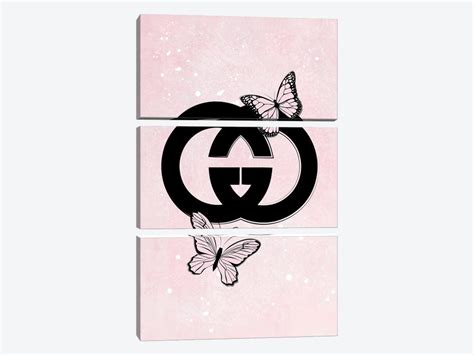 Pink Gucci Logo Canvas Artwork By Martina Pavlova Icanvas