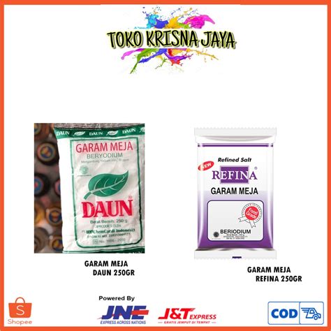 GARAM MEJA BERYODIUM DAUN | REFINA 250GR GARAM DAPUR | Shopee Indonesia