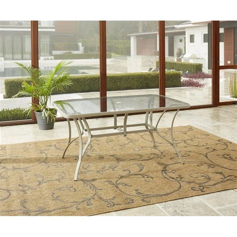 Cosco Outdoor Living Paloma Steel Patio Dining Table Sand Steel Frame