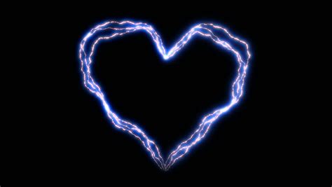 4k Blue Lightning Heart Animation For Valentine Royalty Free Video