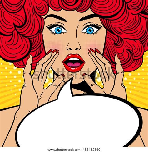 Sexy Surprised Pop Art Woman Open Stock Vector Hot Sex Picture