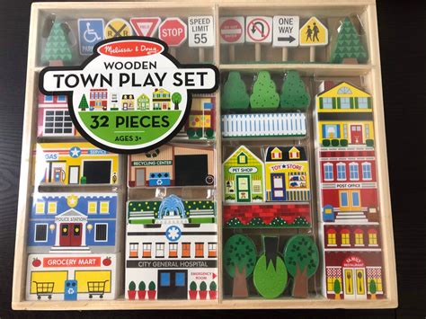 Melissa And Doug Wooden Town Playset