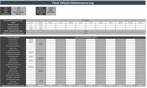 Free Vehicle Maintenance Log To Level Up Your Fleet Maintenance Fleet