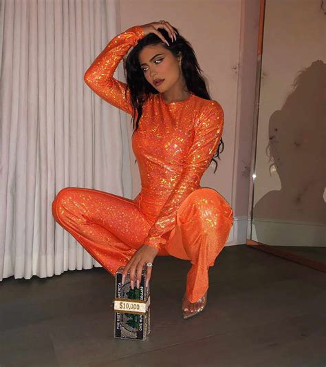 Kylie Jenner Poses In Orange Jumpsuit Post Travis Scott Split