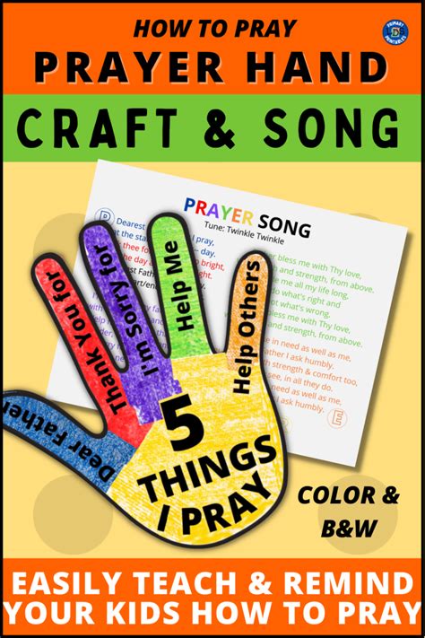 How To Pray 5 Steps Of Prayer Hand Craft For Kids