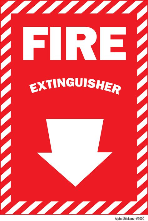 Fire Extinguisher Sign With Down Arrow Vinyl Sticker Size4wx6h
