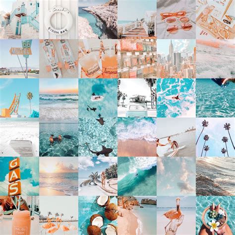 80 Beachy Aesthetic Photo Wall Collage Digital Download Etsy Uk