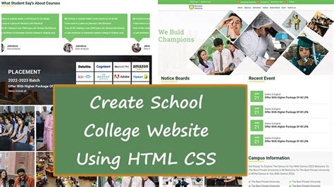 How To Create An Babe College Website Using HTML CSS In College Website Design Using