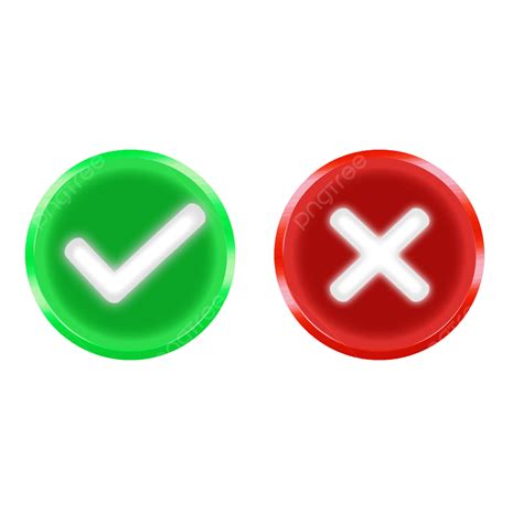 Right Or Wrong Check Mark Icon Accept Reject Red And Green Circle
