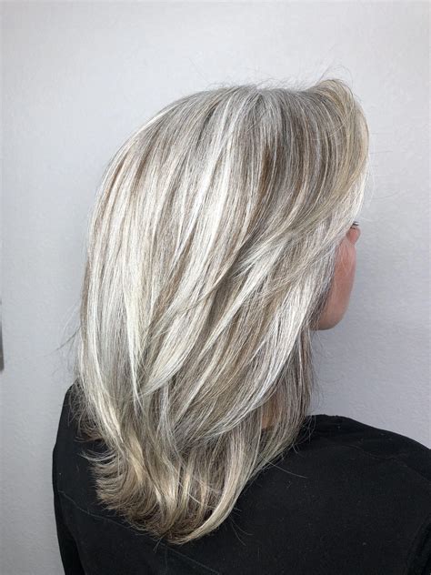 Grey Hair With Black Highlights Highlightslow In Gray Hair Hair