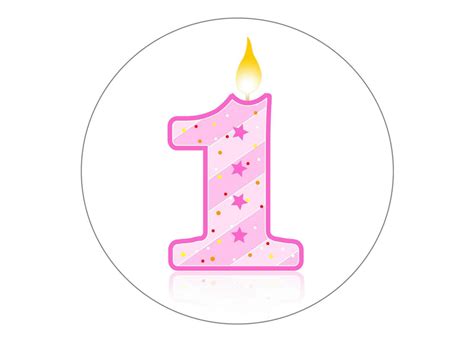 Edible Cake Toppers Pink Number 1 Candle Edibilis