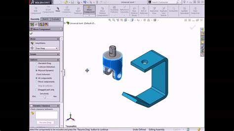 Solidworks Tutorial Move And Rotate Component With Solidowrks Youtube