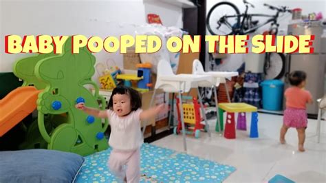 Funny Baby Pooped On The Slide Youtube