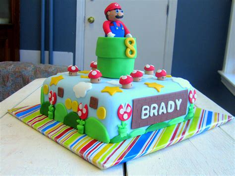 Two goomba's are at the bottom of the pipe. Mario Birthday Cake - CakeCentral.com