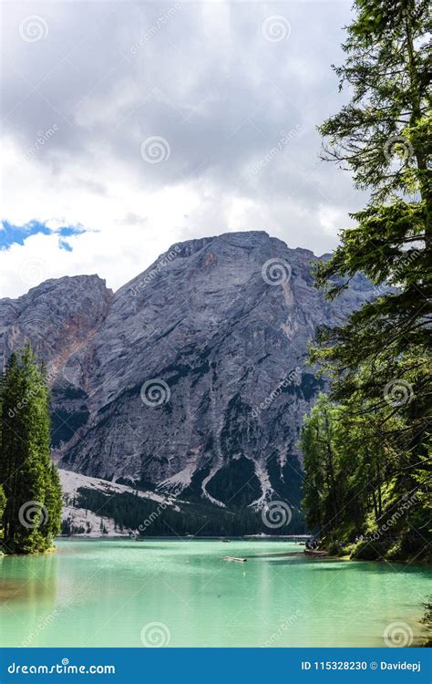 Braies Lake Stock Photo Image Of Landscape Italy Alps 115328230