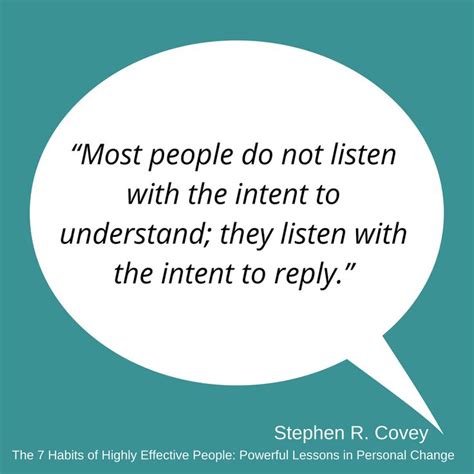 Most People Do Not Listen With The Intent To Understand They Listen