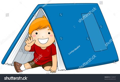 Illustration Young Boy Sitting Under Big Stock Vector Royalty Free