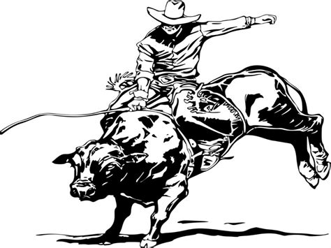 Printable Pages Bull Riding Coloring Pages