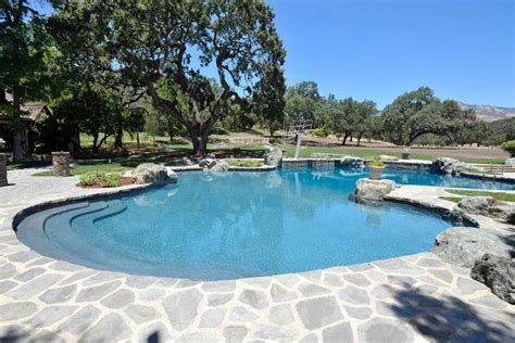 A General View Of A Swimming Pool At Michael Jacksons Neverland Ranch
