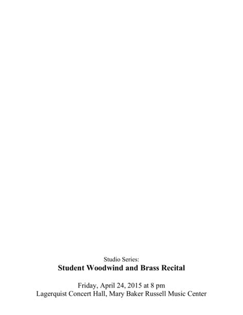 Student Woodwind And Brass Recital