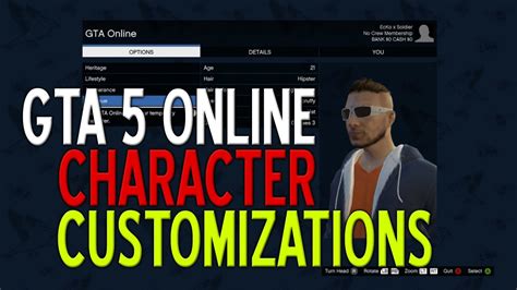Gta 5 Online Character Creation And Customizations Tutorial Gtav