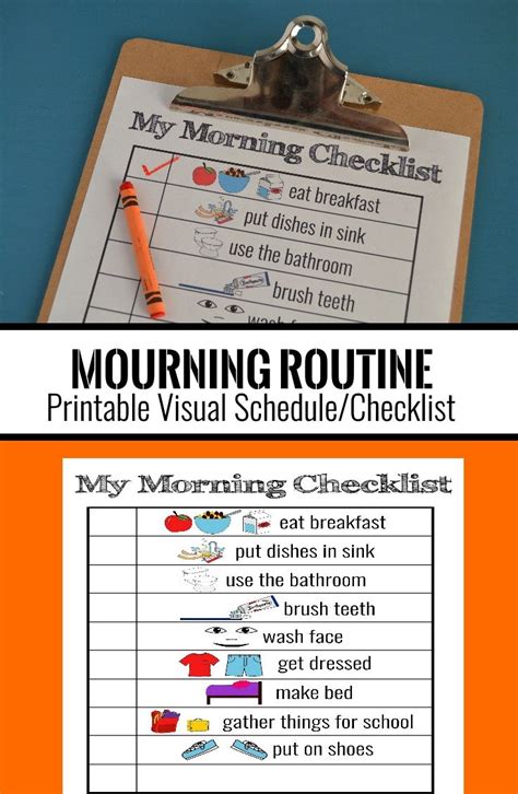 Helps children manage emotions, transitions and expectations by understanding the routine. Printable Visual Schedule/ Morning Routine Checklist for kids to help getting ready for school ...