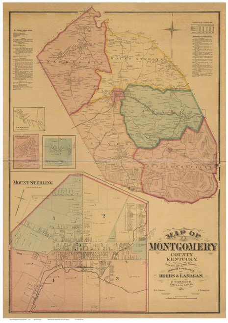 Montgomery County Kentucky 1879 Old Map Reprint Old Maps