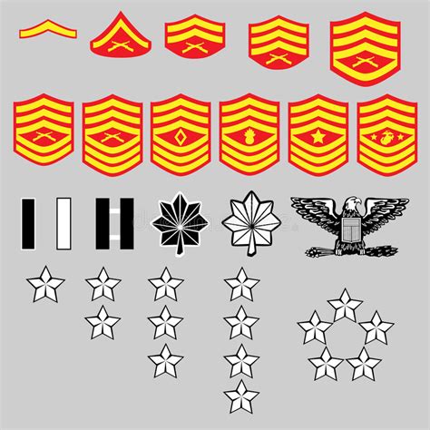 Us Marine Corp Rank Insignia Stock Vector Illustration Of Button