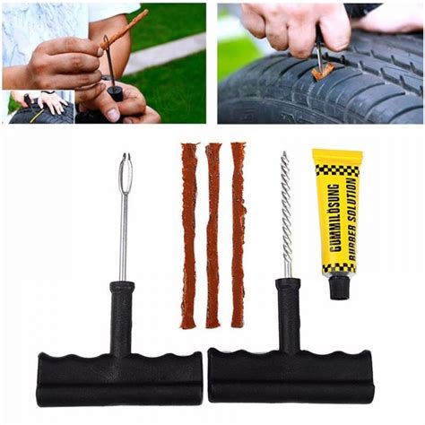 Tubeless Tire Puncture Plug Repair Kit For Cars Motorcycles Fiza Pk