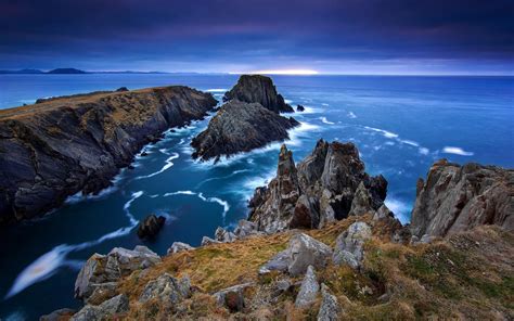 Download 1080x2160 Ireland Ocean Cliff Waves Sky Wallpapers For