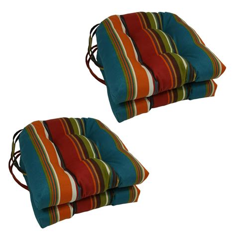 16 inch outdoor spun polyester u shaped tufted chair cushions set of 4 color westport teal