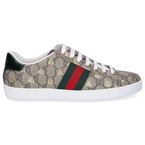 Gucci Canvas Low Top Sneakers New Ace Sneaker In Brown Save 1 Lyst