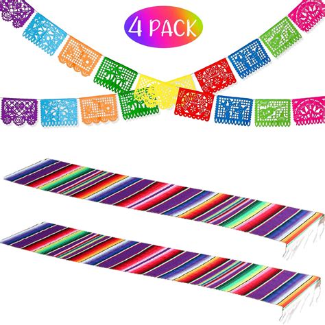 Fiesta Party Decorations Kit 2 Pieces Mexican Serape Table Runners