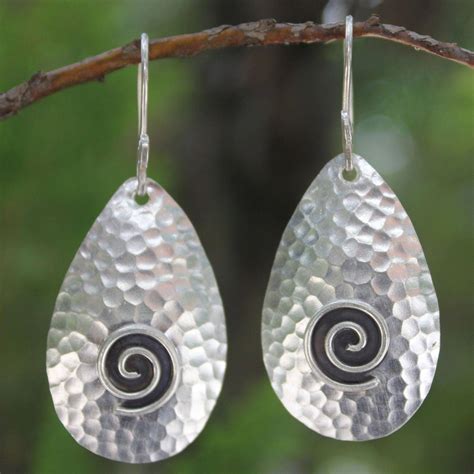 Handcrafted Sterling Silver Dangle Earrings Kraton Vibe Novica