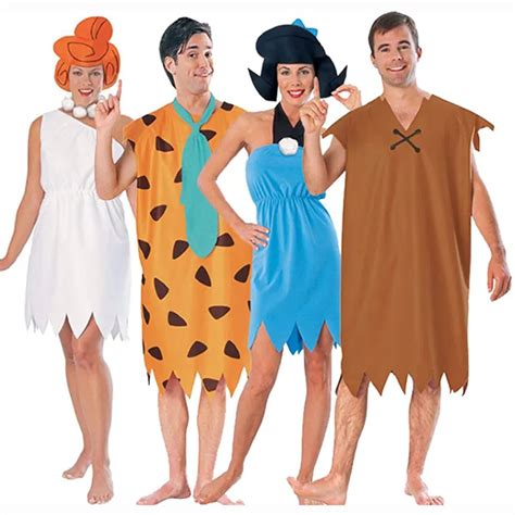 Adult Group Costume Set Barney Rubble Betty Rubble The Rubbles Fred