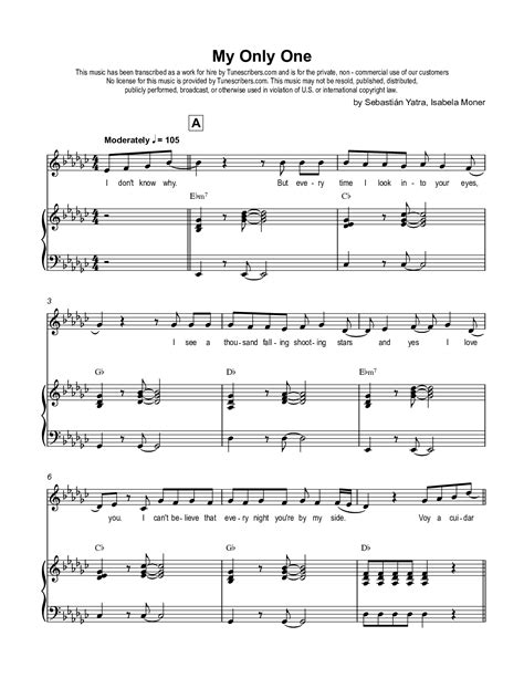 Tunescribers My Only One Sheet Music