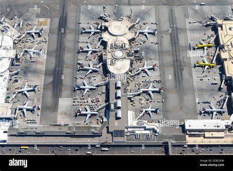 Aerial View Of Los Angeles Airport Terminals 5 6 And 7 Lax Airport