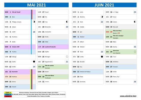 Calendrier Mai Et Juin 2021 à Imprimer Calendrierbest