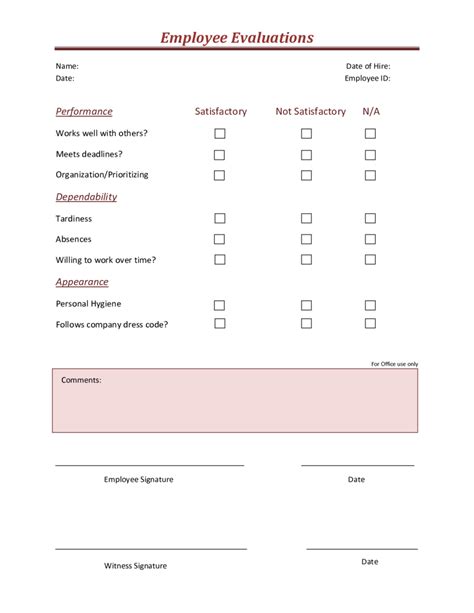 Employee Evaluation Form Examples Format Pdf Examples Vrogue