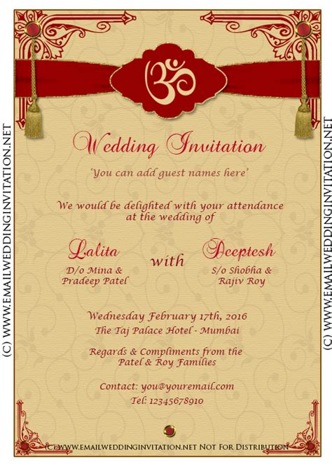 Hindu Wedding Invitation Templates Free Download Portal Tutorials
