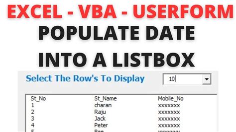 Using Listbox On Userform In Excel Youtube My Xxx Hot Girl Hot Sex