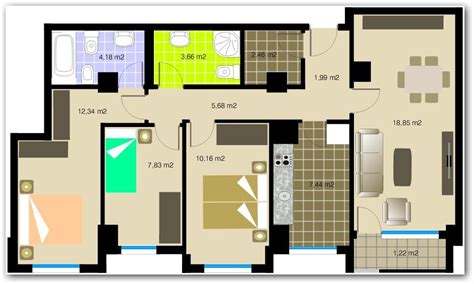 Apartamento Familiar 80 Metro Cuadrado Planos De Casas Planos De