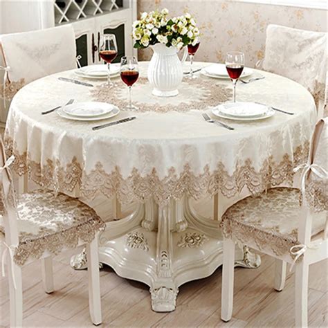 European Classical Round Tablecloth For Table Decor Jacquard Lace